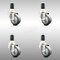 Service Caster 3 Inch 316SS Thermoplastic Rubber Swivel 1-5/8 Inch Expanding Stem Caster Set SCC-SS316EX20S314-TPRB-158-4 - alternate 3
